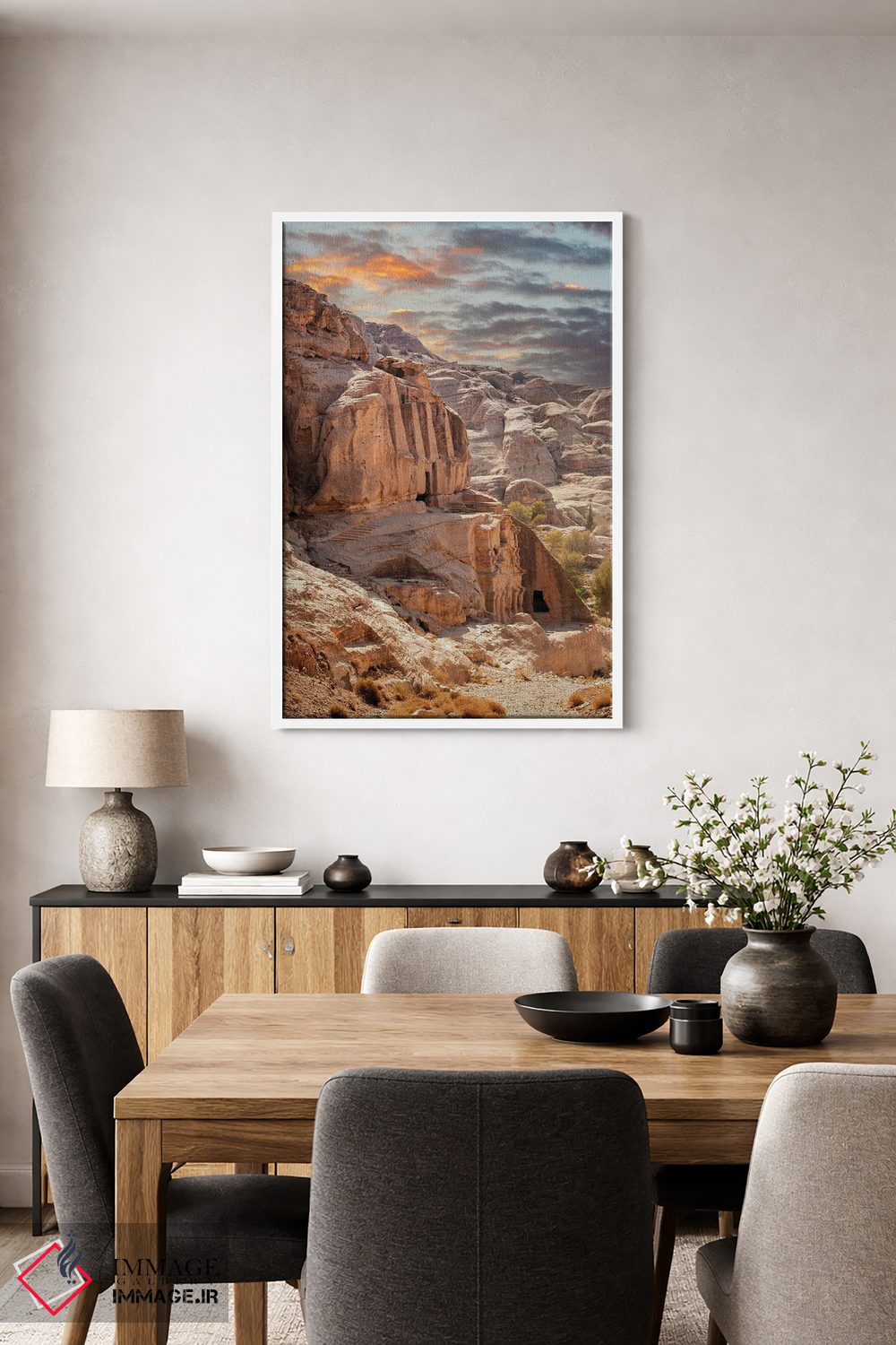 تابلو دکوراتیو Jordan,غروب آفتاب در شهر گمشده پترا، اردن اثر جین ریکس - D3W