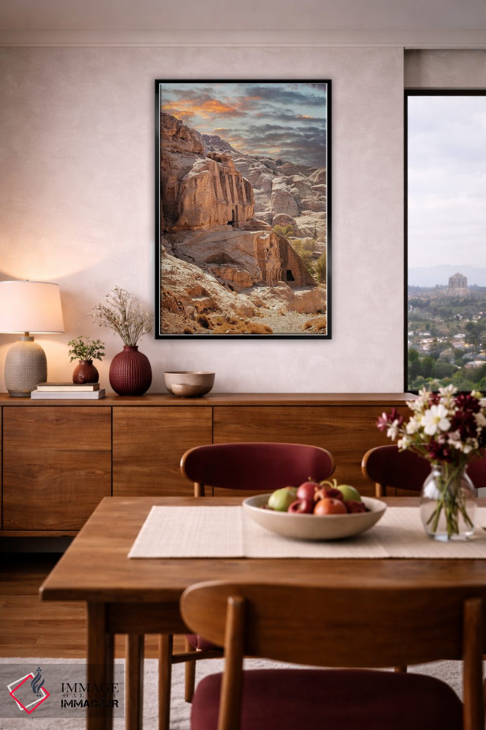 تابلو دکوراتیو Jordan,غروب آفتاب در شهر گمشده پترا، اردن اثر جین ریکس - D6B