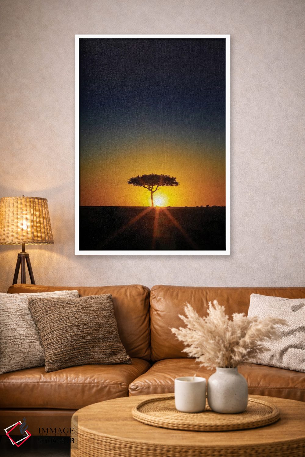 تابلو دکوراتیو Masai Mara,درخت آکاسیا در افق هنگام غروب، ماسایی مارا اثر جین ریکس - D3W
