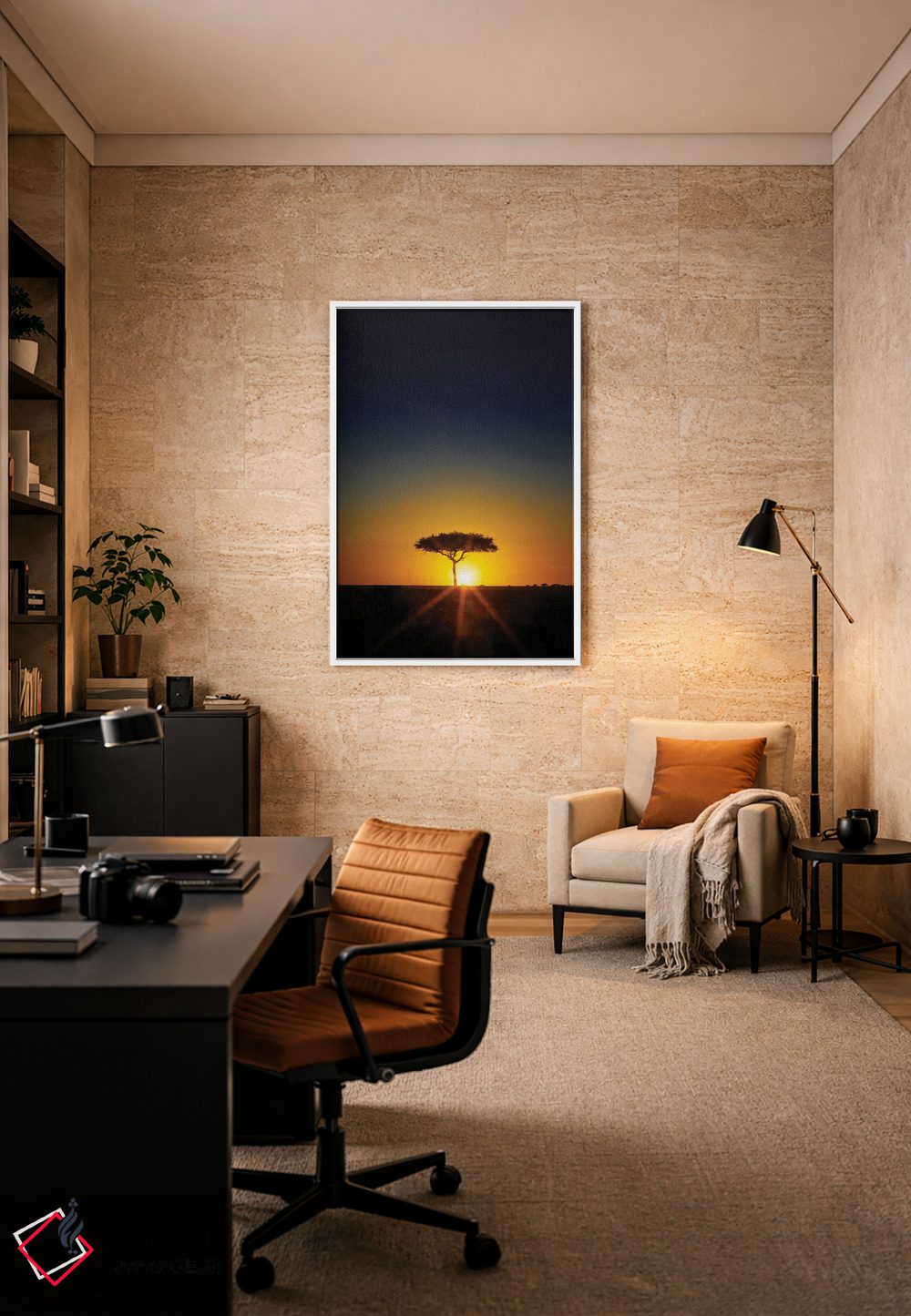 تابلو دکوراتیو Masai Mara,درخت آکاسیا در افق هنگام غروب، ماسایی مارا اثر جین ریکس - D6W