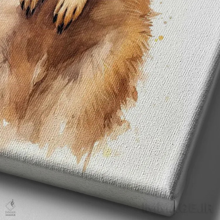 تابلو دکوراتیو میرکت با آبرنگ اثر جین ریکس - نمای نزدیک بافت بوم