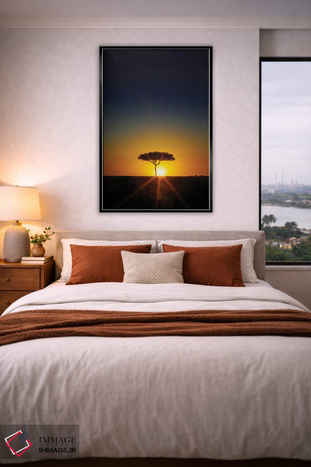 تابلو دکوراتیو Masai Mara,درخت آکاسیا در افق هنگام غروب، ماسایی مارا اثر جین ریکس - D4B