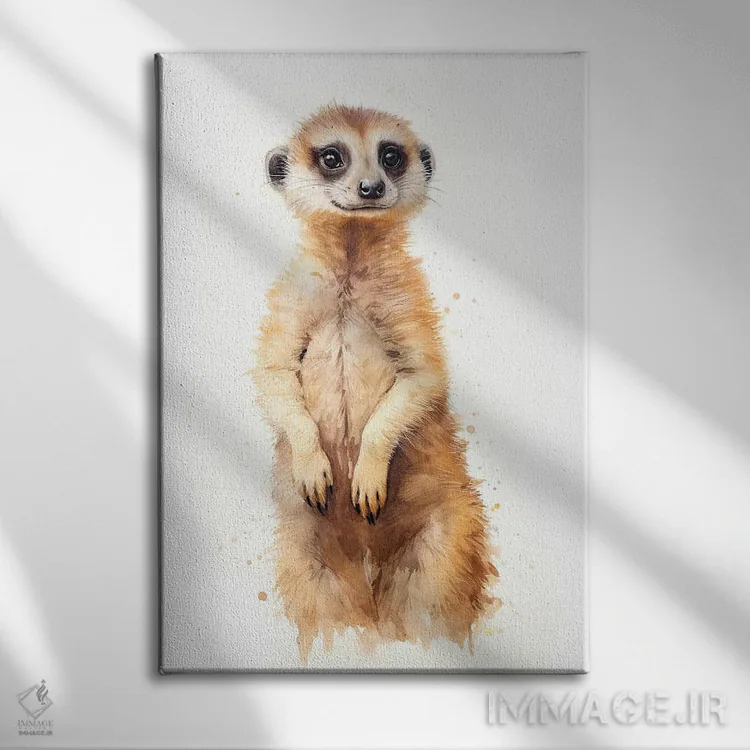 تابلو دکوراتیو میرکت با آبرنگ اثر جین ریکس - نمای روبهرو روی دیوار