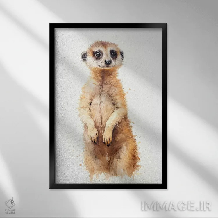 تابلو دکوراتیو میرکت با آبرنگ اثر جین ریکس - نمای قابدار مشکی