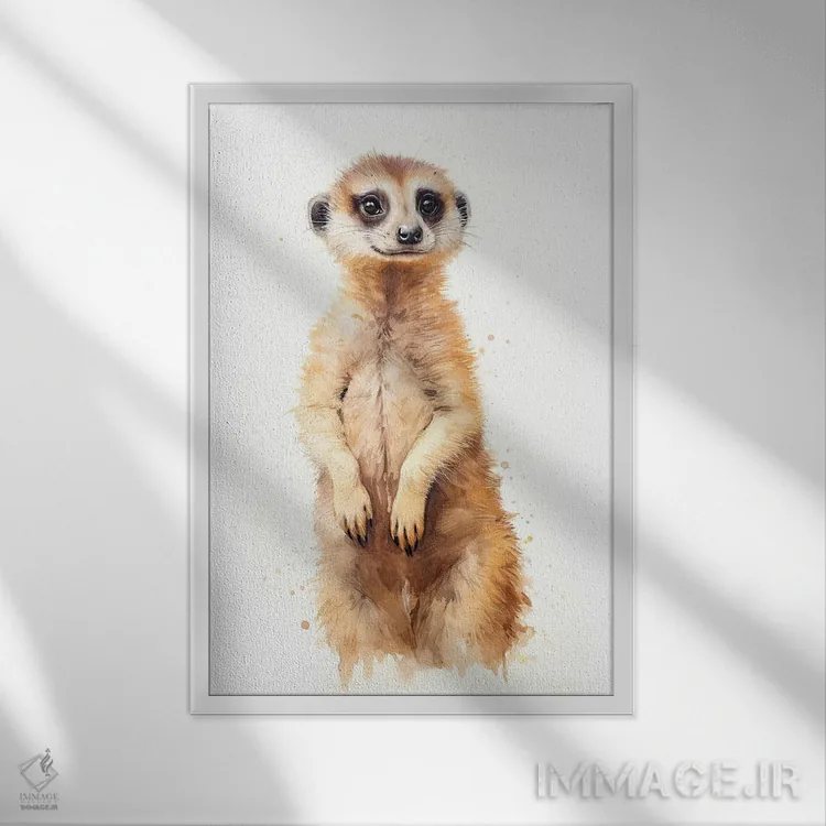 تابلو دکوراتیو میرکت با آبرنگ اثر جین ریکس - نمای قابدار سفید