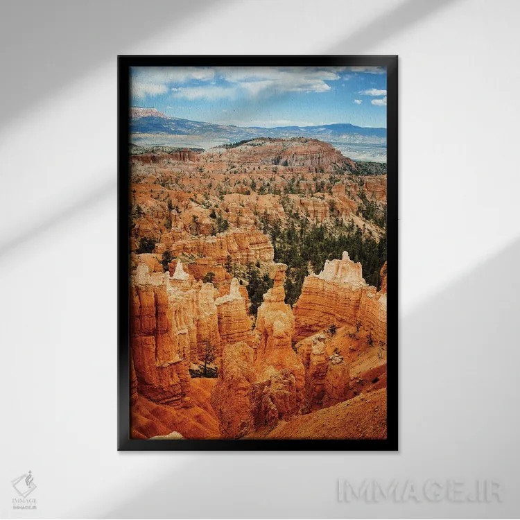 تابلو دکوراتیو Usa,پارک ملی برایس کنیون اثر جین ریکس - نمای قابدار مشکی