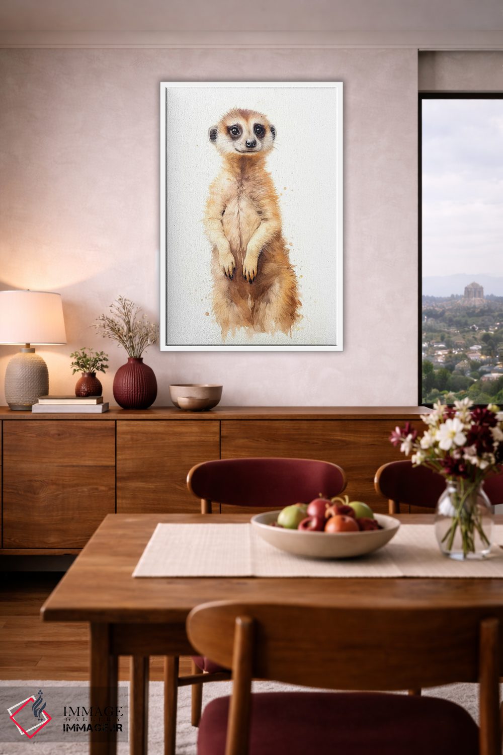 تابلو دکوراتیو میرکت با آبرنگ اثر جین ریکس - D3W