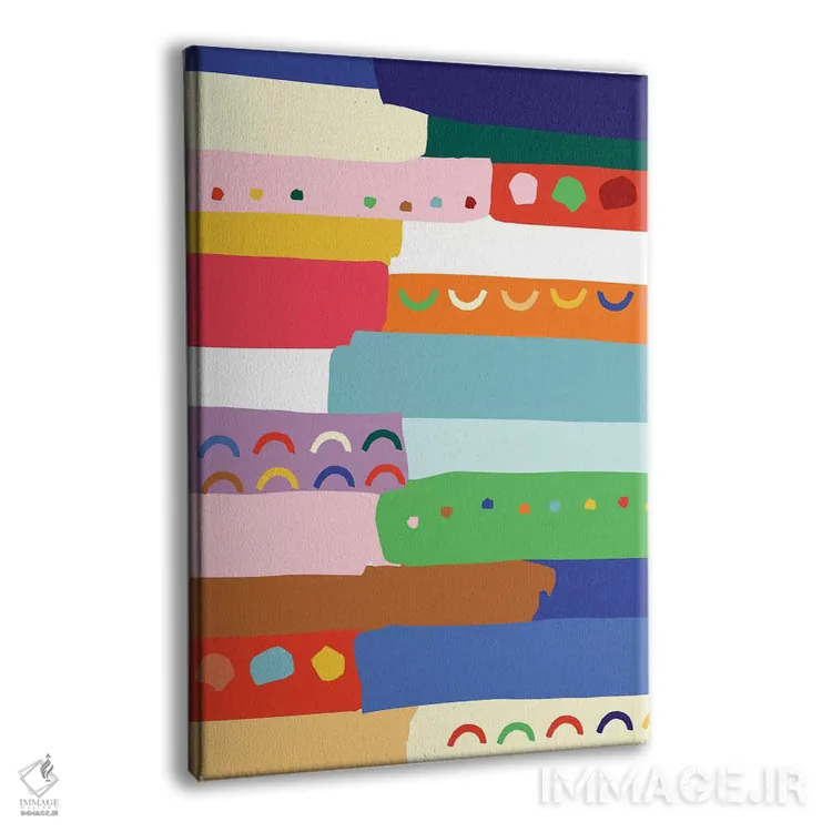 تابلو انتزاعی روشن و جسور ۴ اثر جسیکا بروگینک - نمای پرسپکتیو محصول