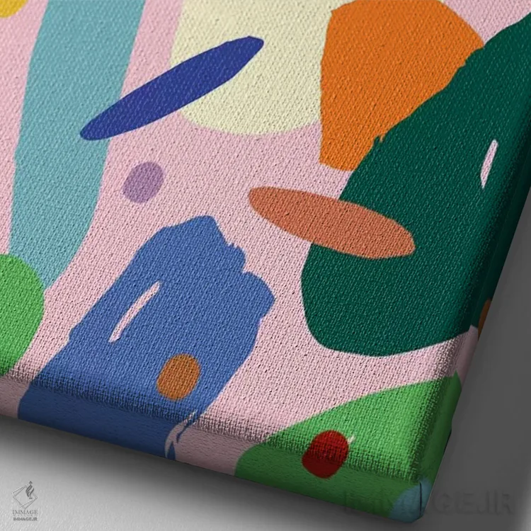 تابلو انتزاعی روشن و جسور ۲ اثر جسیکا بروگینک - نمای نزدیک بافت بوم