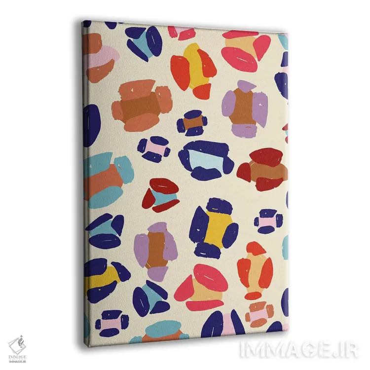 تابلو انتزاعی درخشان و جسورانه هفتم اثر جسیکا بروگینک - نمای پرسپکتیو محصول