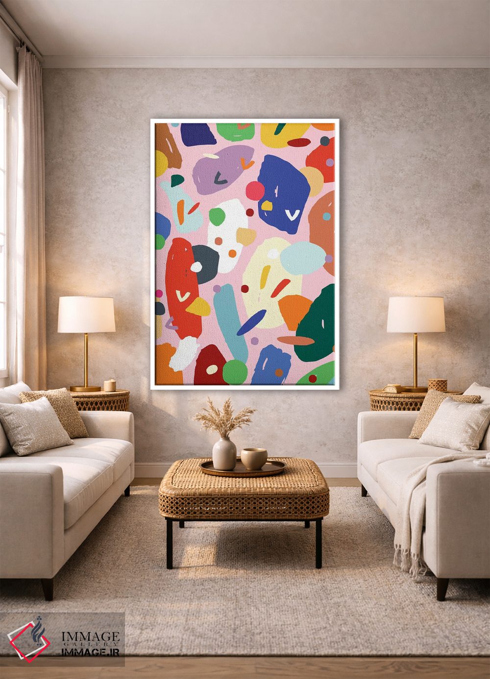 تابلو انتزاعی روشن و جسور ۲ اثر جسیکا بروگینک - D1W