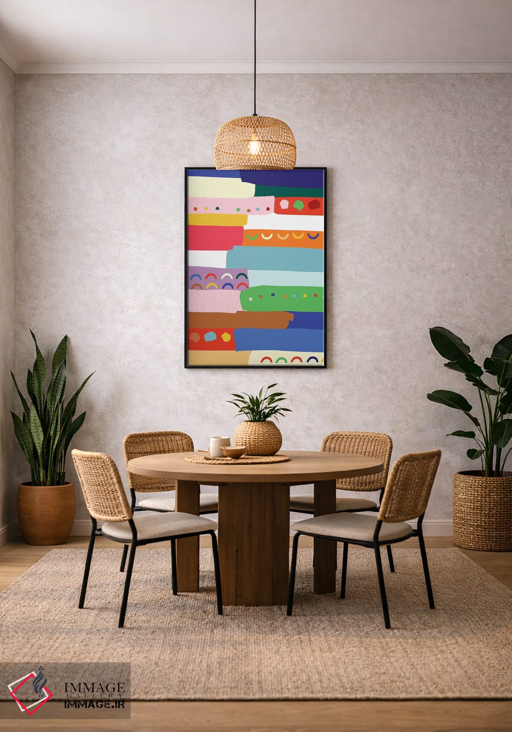 تابلو انتزاعی روشن و جسور ۴ اثر جسیکا بروگینک - D5B