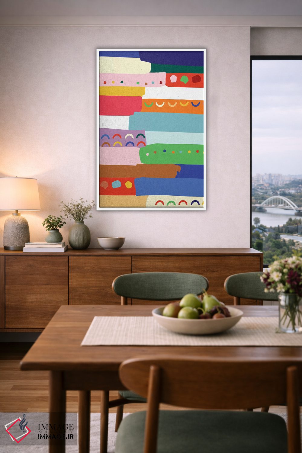 تابلو انتزاعی روشن و جسور ۴ اثر جسیکا بروگینک - D6W