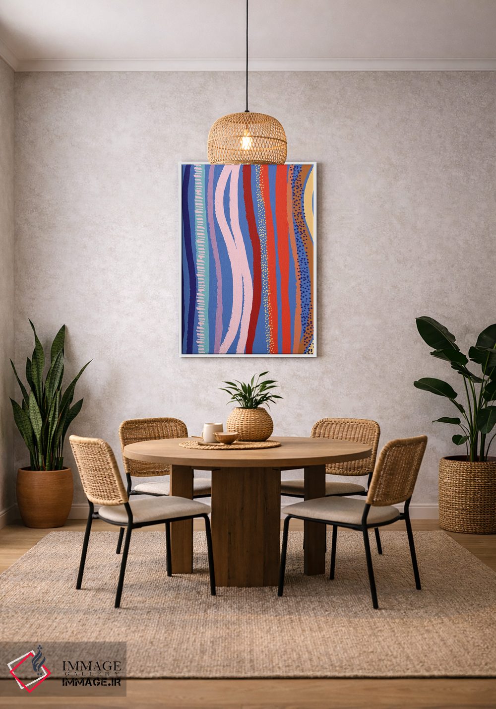 تابلو انتزاعی روشن و جسور ۵ اثر جسیکا بروگینک - D2W