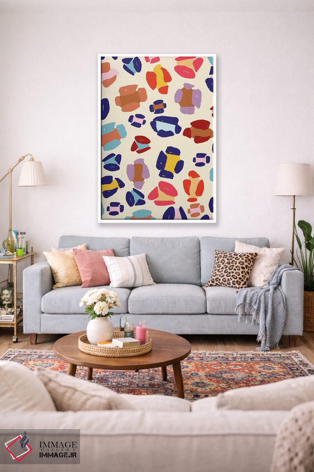 تابلو انتزاعی درخشان و جسورانه هفتم اثر جسیکا بروگینک - D1W