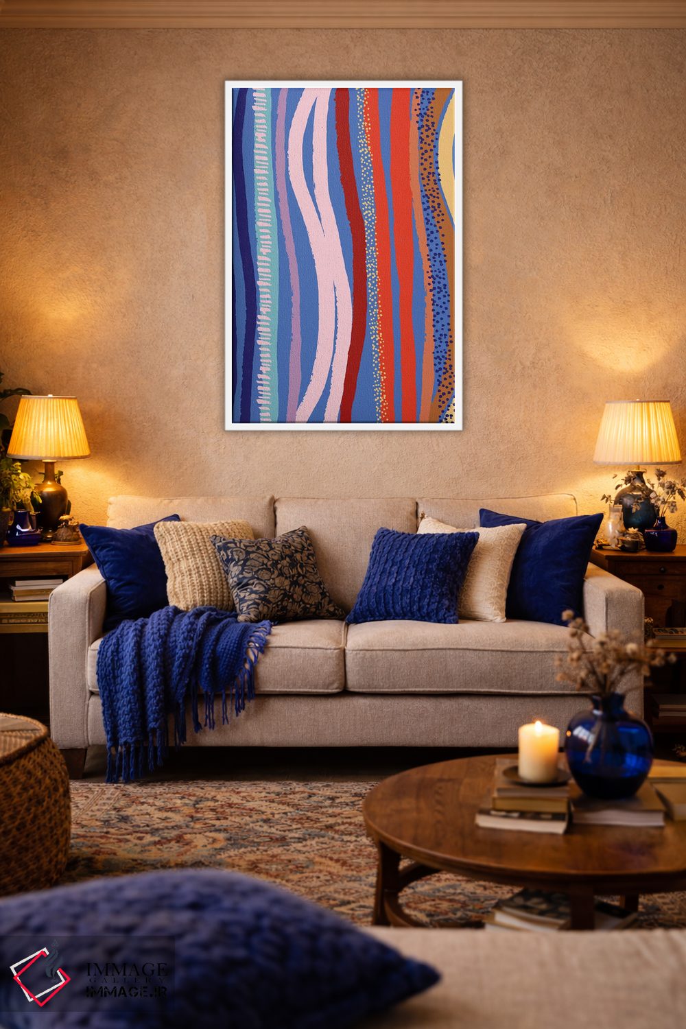 تابلو انتزاعی روشن و جسور ۵ اثر جسیکا بروگینک - D3W