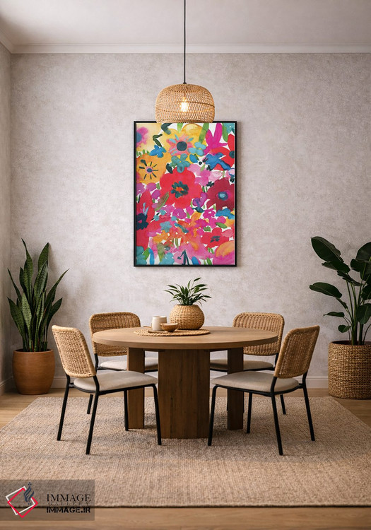 تابلو دکوراتیو گل های پرطراوت اول اثر جسیکا بروگینک - D3B
