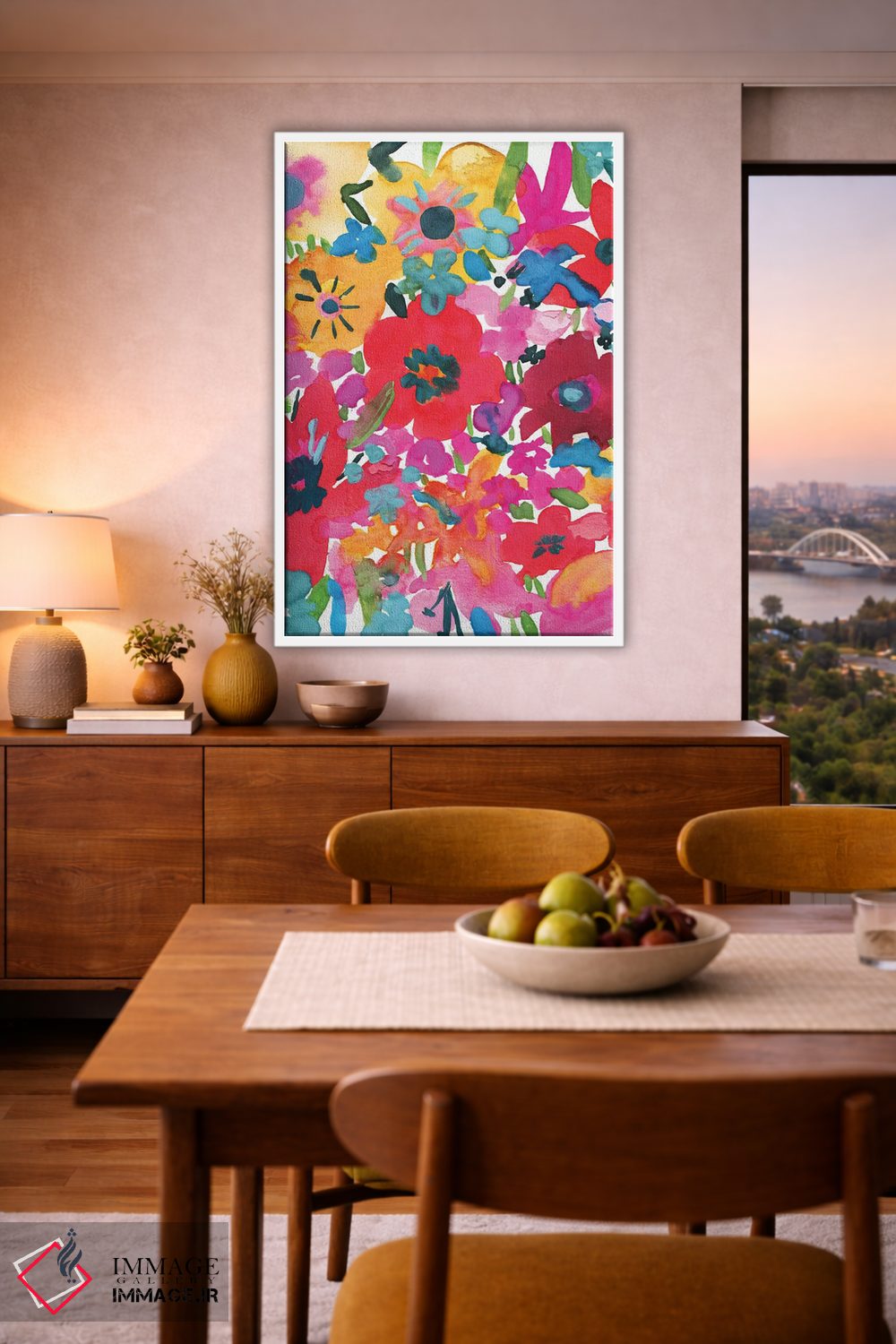 تابلو دکوراتیو گل های پرطراوت اول اثر جسیکا بروگینک - D5W