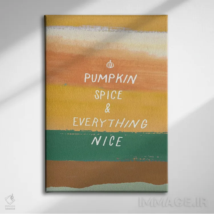 تابلو دکوراتیو ادویه کدو حلوایی اثر جسیکا بروگینک - نمای روبهرو روی دیوار