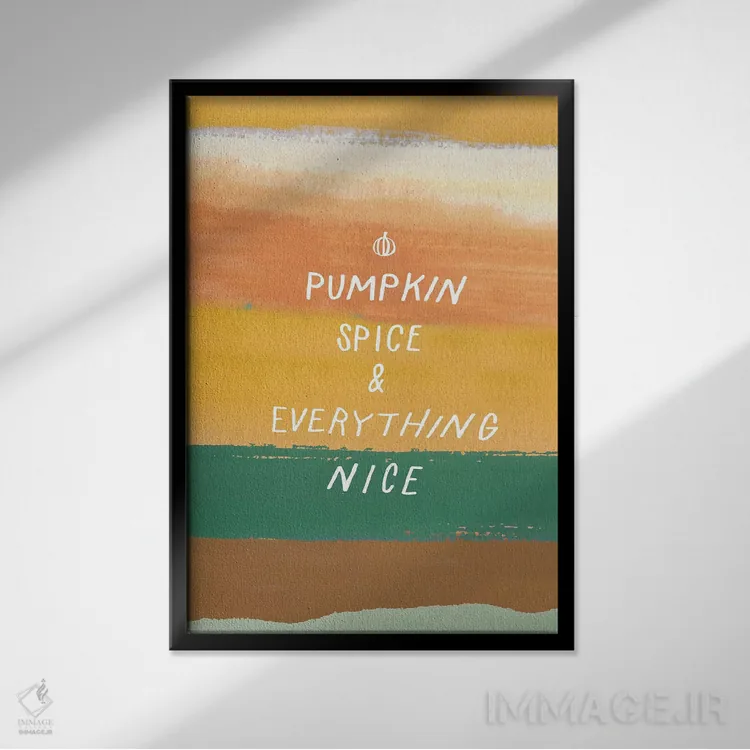 تابلو دکوراتیو ادویه کدو حلوایی اثر جسیکا بروگینک - نمای قابدار مشکی