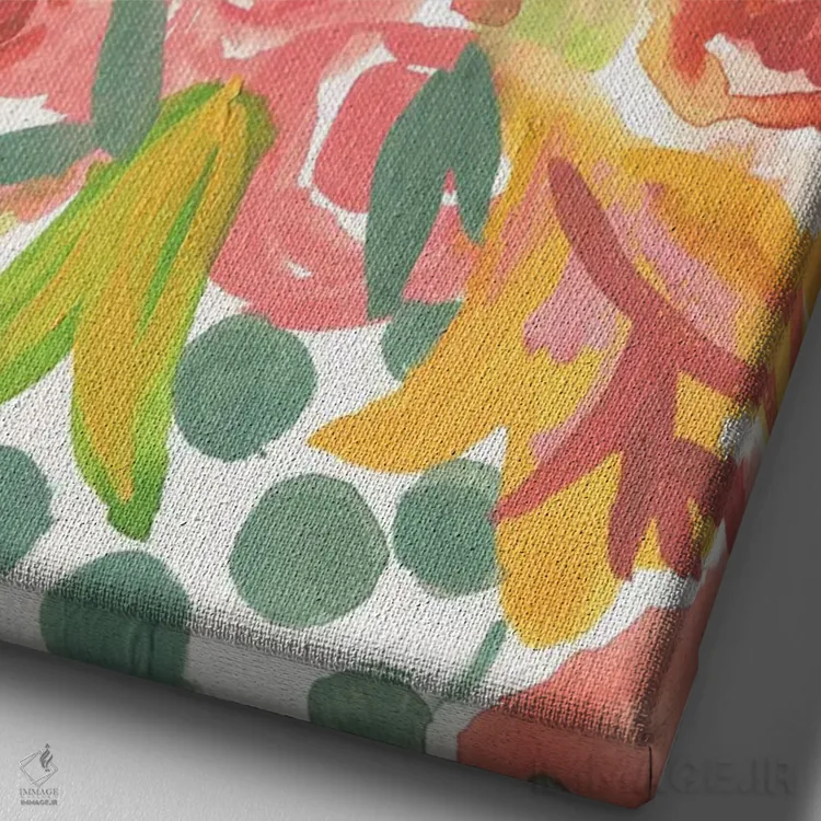 تابلو دکوراتیو شکوفه های تولد اثر جسیکا بروگینک - نمای نزدیک بافت بوم