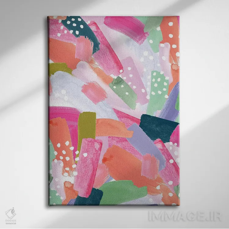 تابلو انتزاعی باغ اولیویا اثر جسیکا بروگینک - نمای روبهرو روی دیوار