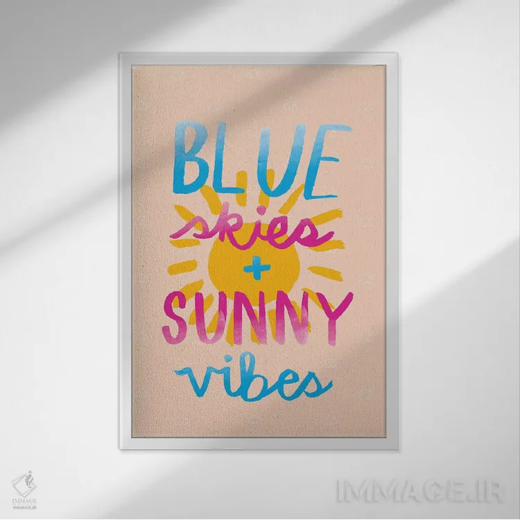 تابلو دکوراتیو در زمان جزیره اثر جسیکا بروگینک - نمای قابدار سفید