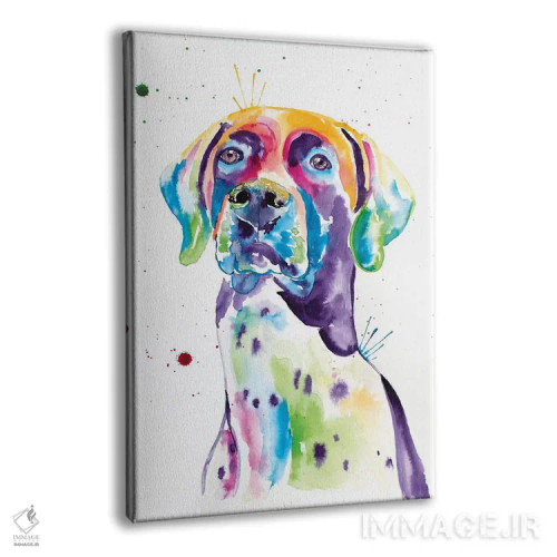 تابلو دکوراتیو پوینتر ژرمن موکوتاه آبرنگی اثر جنیفر سیلی - نمای پرسپکتیو محصول