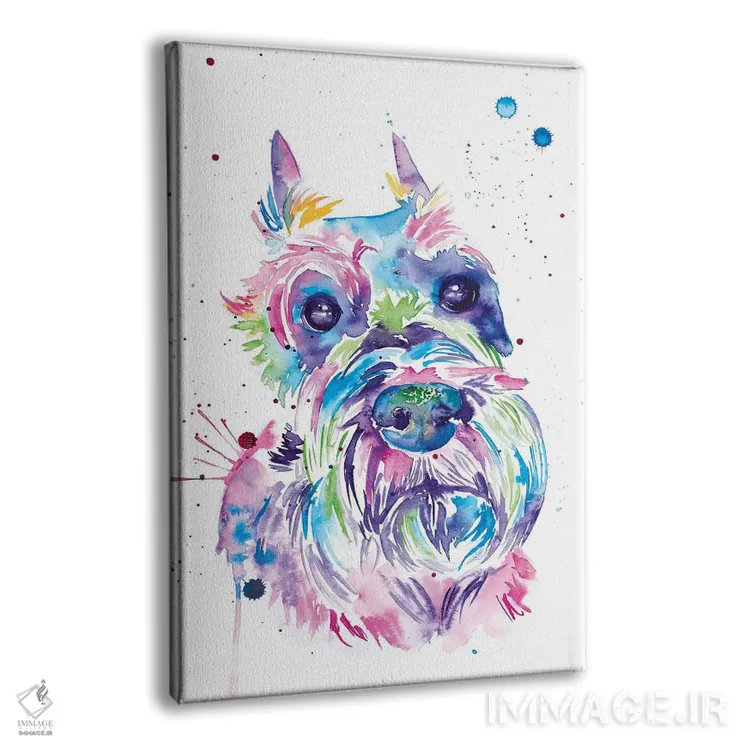 تابلو دکوراتیو شنوزر آبرنگی اثر جنیفر سیلی - نمای پرسپکتیو محصول