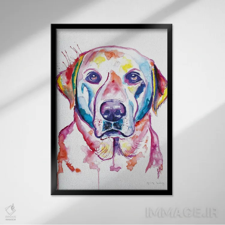 تابلو دکوراتیو لب زرد آبرنگی اثر جنیفر سیلی - نمای قابدار مشکی