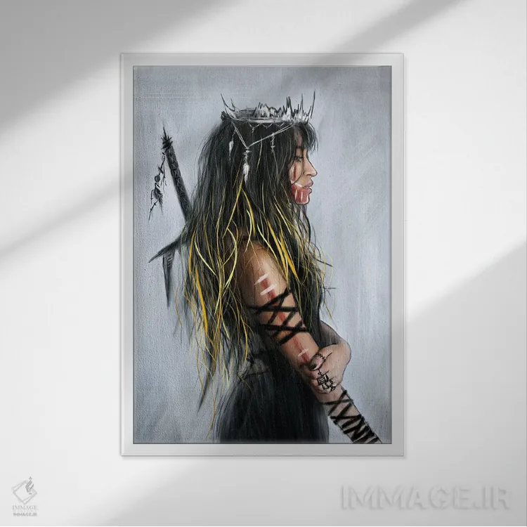 تابلو دکوراتیو حفظ شجاعت اثر جاستین گداک - نمای قابدار سفید