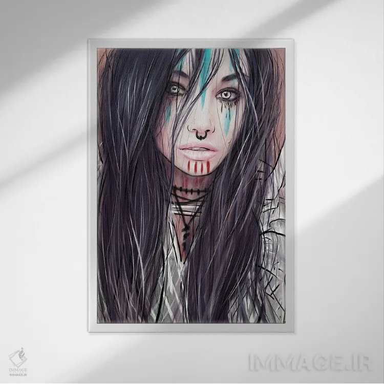 تابلو دکوراتیو نقره ای اثر جاستین گداک - نمای قابدار سفید