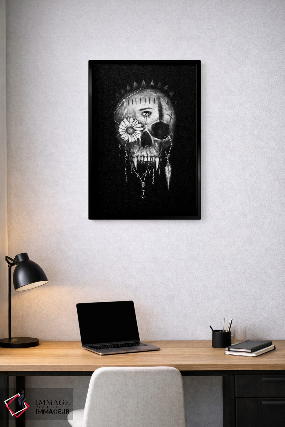 تابلو دکوراتیو جمجمه خون آشام اثر جاستین گداک - D2B