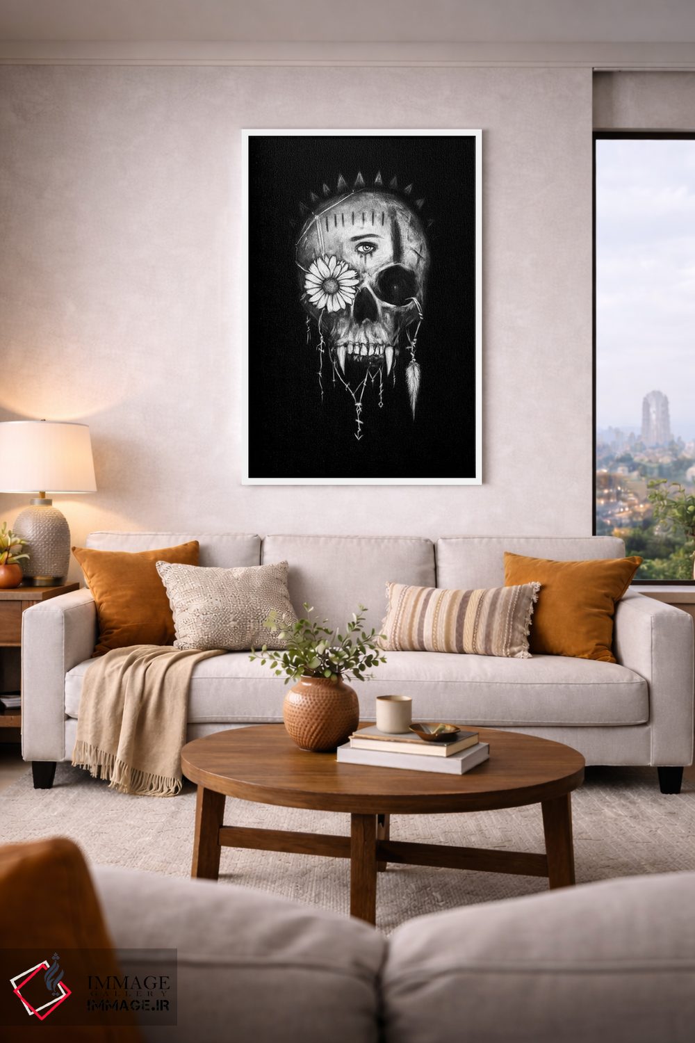 تابلو دکوراتیو جمجمه خون آشام اثر جاستین گداک - D3W