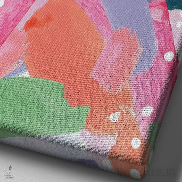 تابلو انتزاعی باغ اولیویا اثر جسیکا بروگینک - نمای نزدیک بافت بوم