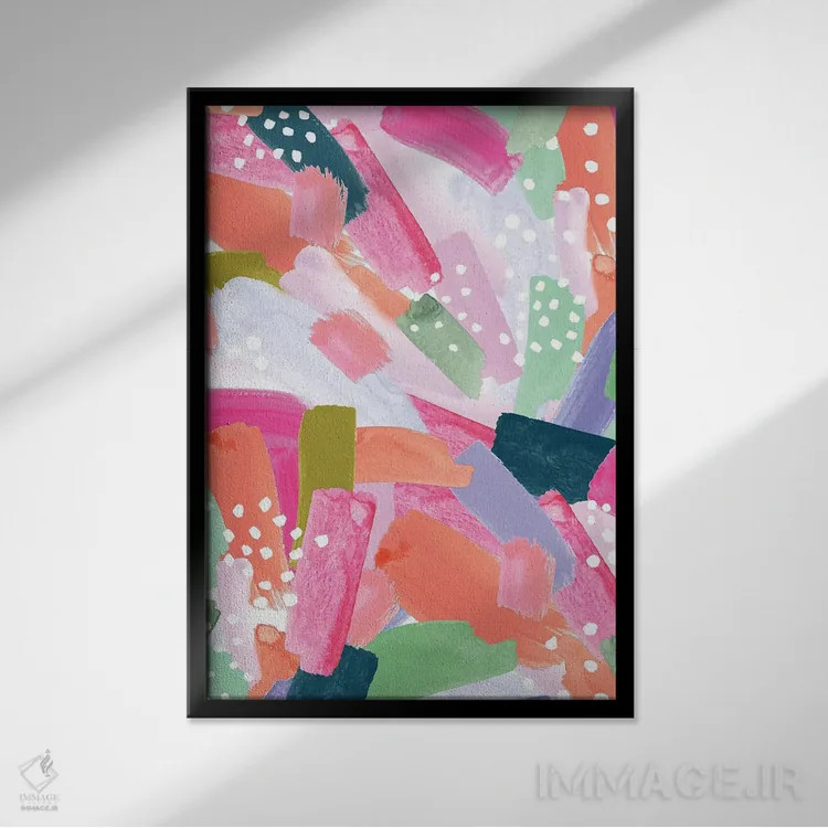 تابلو انتزاعی باغ اولیویا اثر جسیکا بروگینک - نمای قابدار مشکی