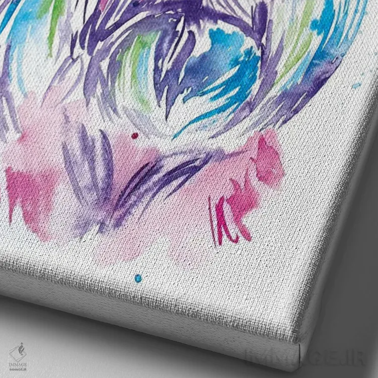 تابلو دکوراتیو شنوزر آبرنگی اثر جنیفر سیلی - نمای نزدیک بافت بوم