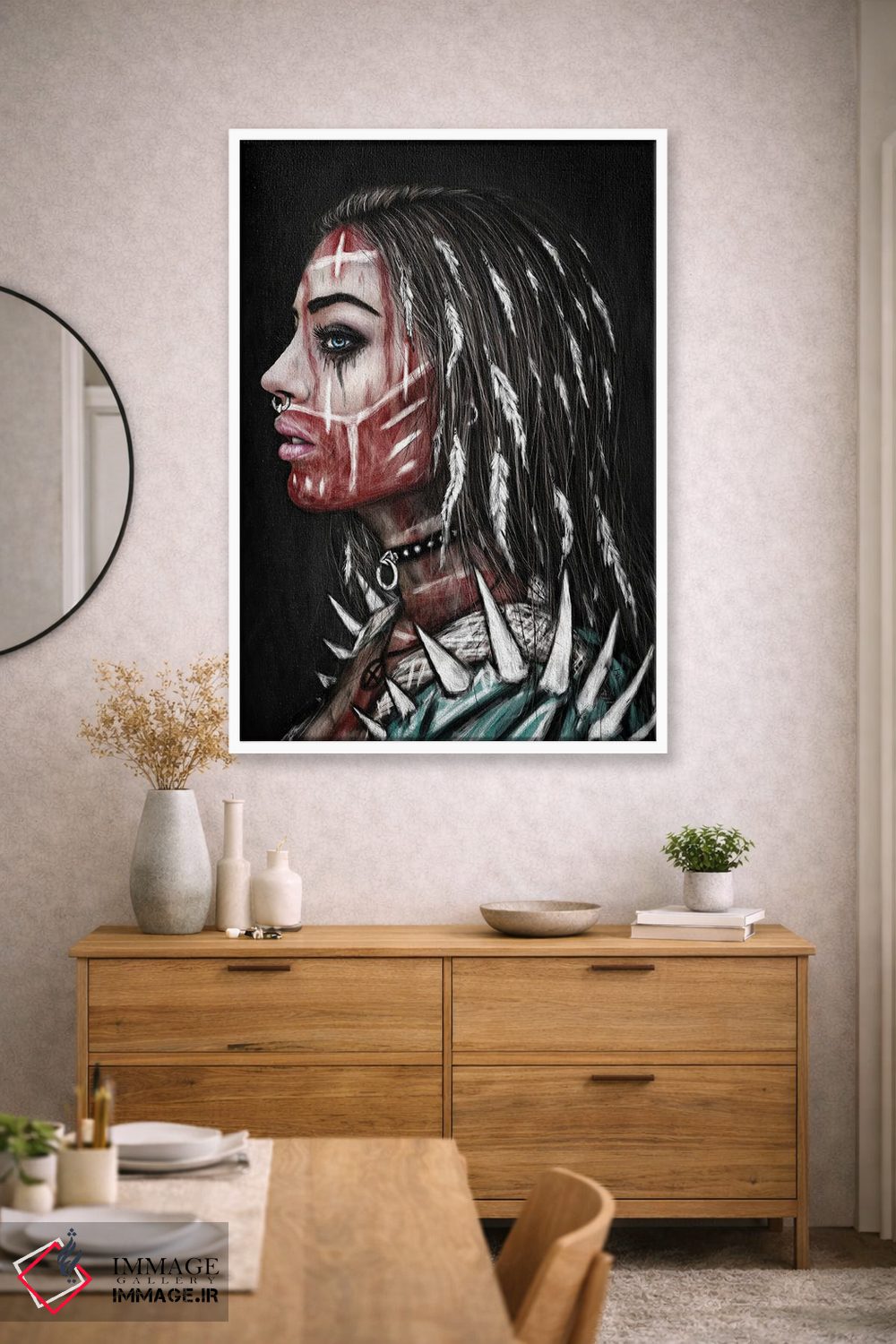 تابلو دکوراتیو زن شکارچی اثر جاستین گداک - D2W