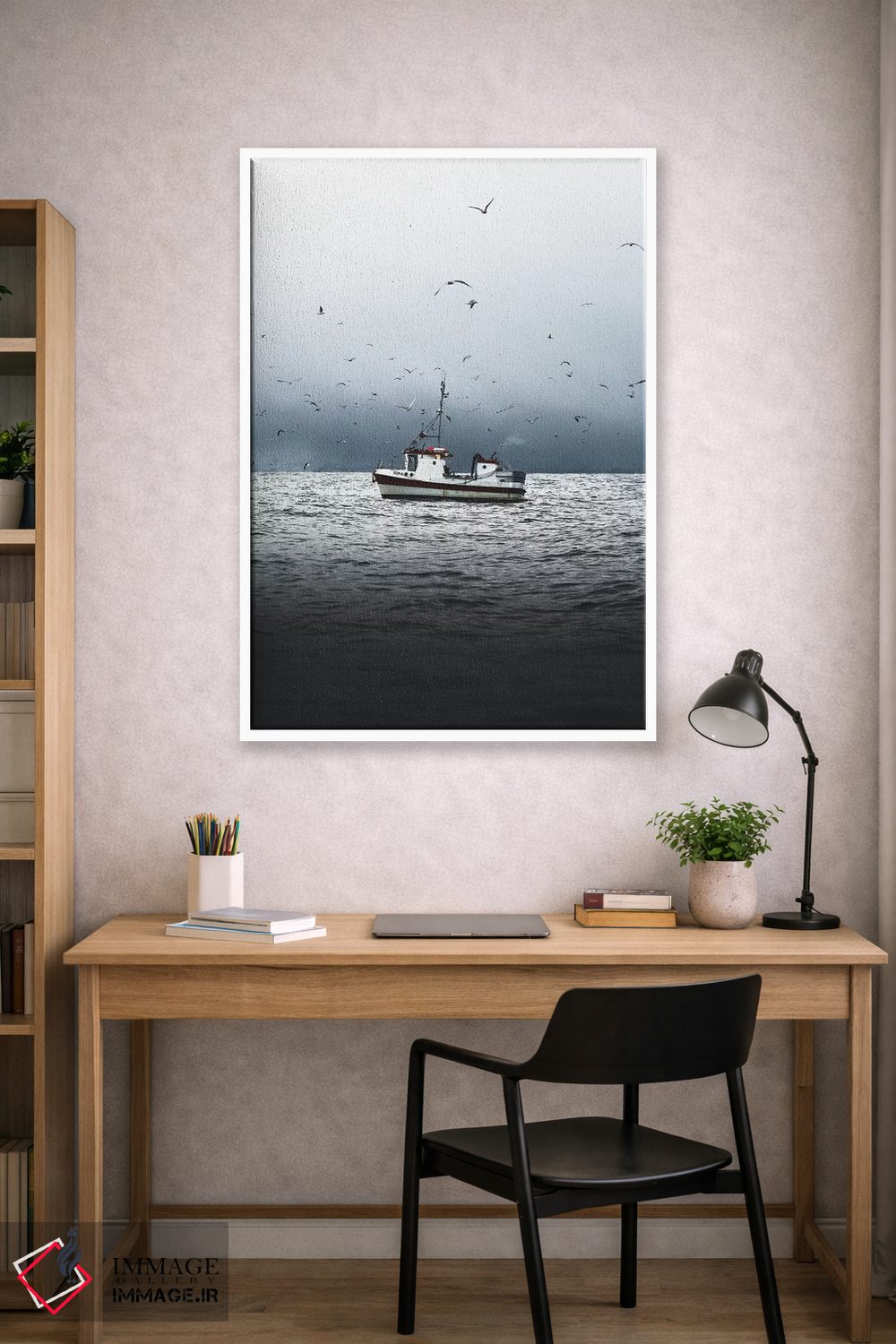 تابلو دکوراتیو قایق تنها اثر جو شاتر - D1W