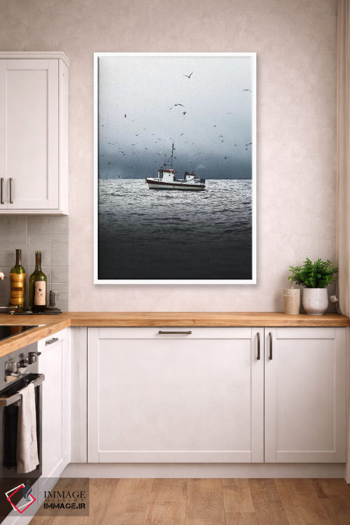 تابلو دکوراتیو قایق تنها اثر جو شاتر - D3W
