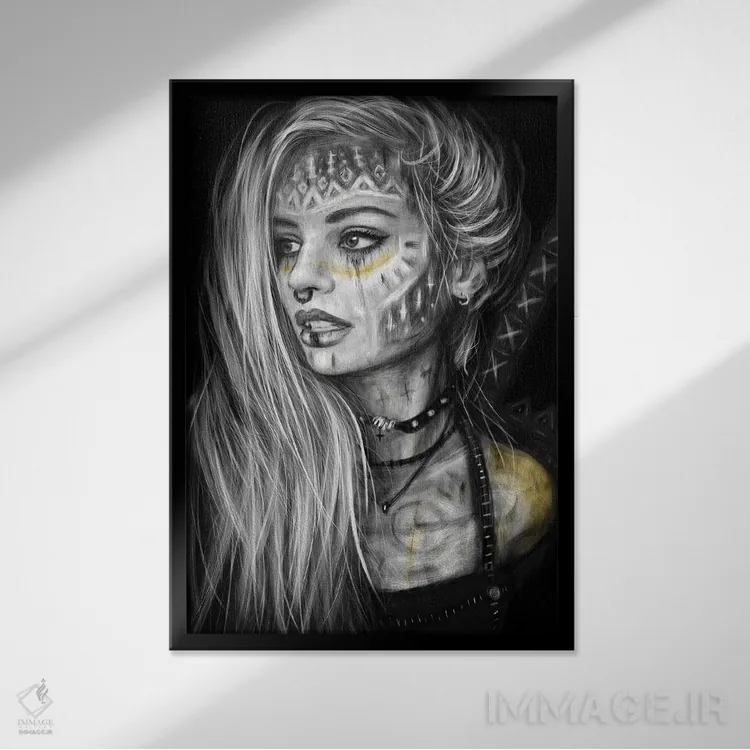 تابلو دکوراتیو شکوفا شو و پیروز شو اثر جاستین گداک - نمای قابدار مشکی