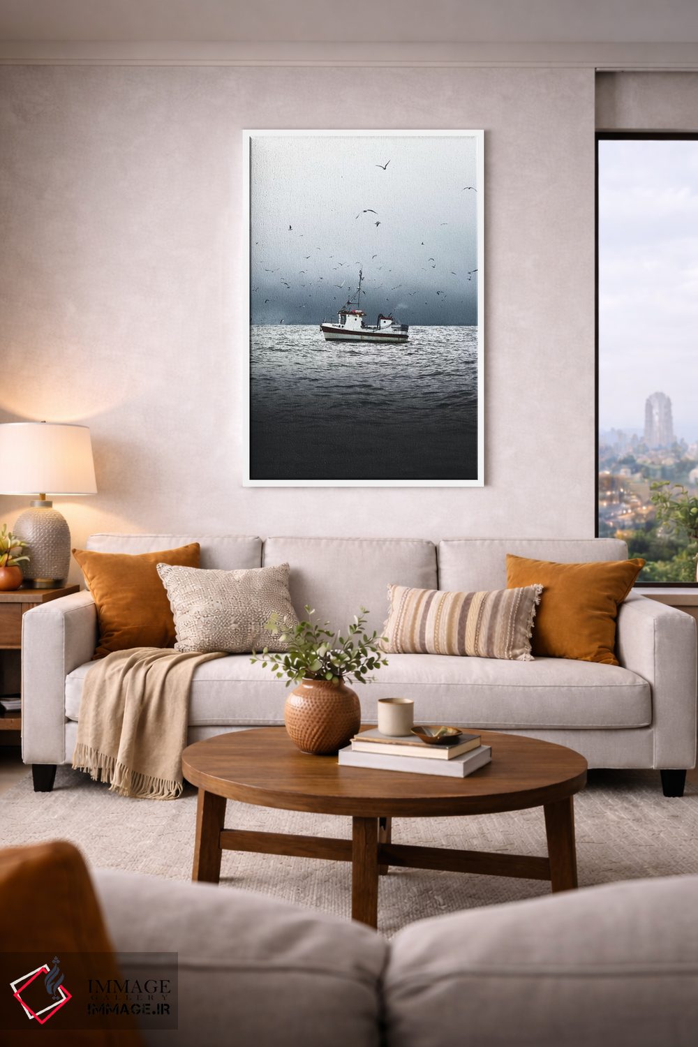 تابلو دکوراتیو قایق تنها اثر جو شاتر - D4W