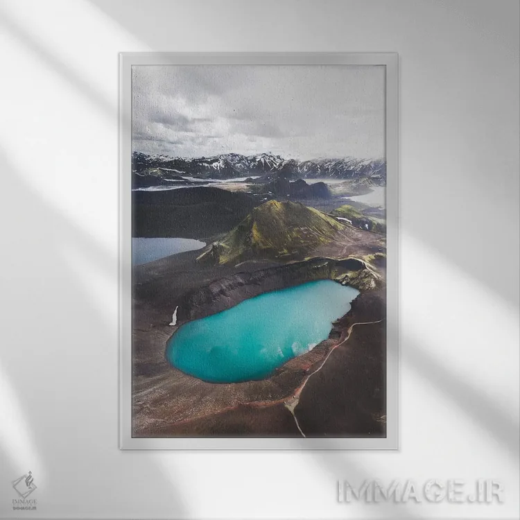 تابلو دکوراتیو آبی فلات اثر جو شاتر - نمای قابدار سفید