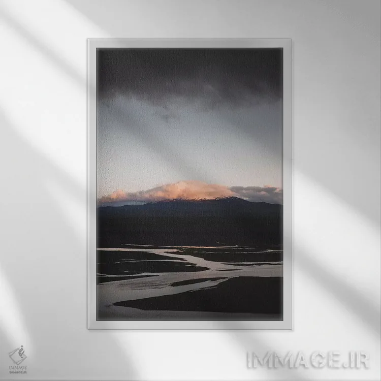 تابلو دکوراتیو هکلا هنگام غروب اثر جو شاتر - نمای قابدار سفید