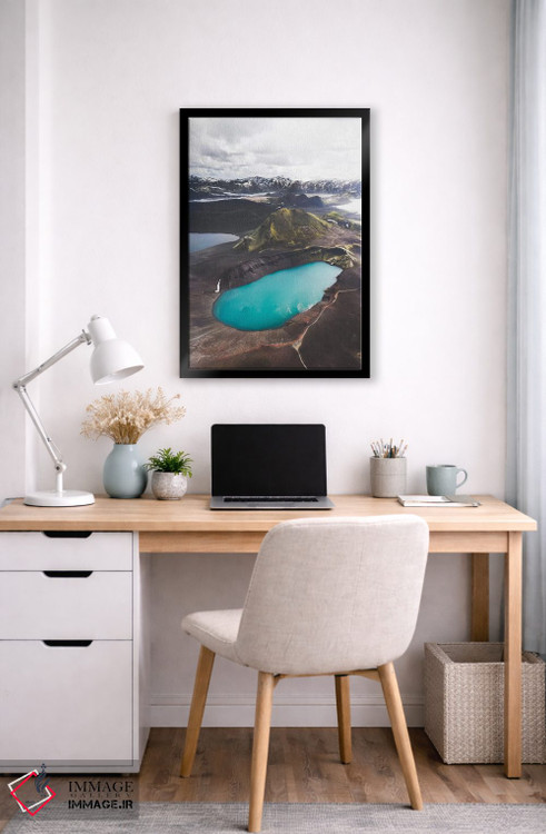 تابلو دکوراتیو آبی فلات اثر جو شاتر - D6B