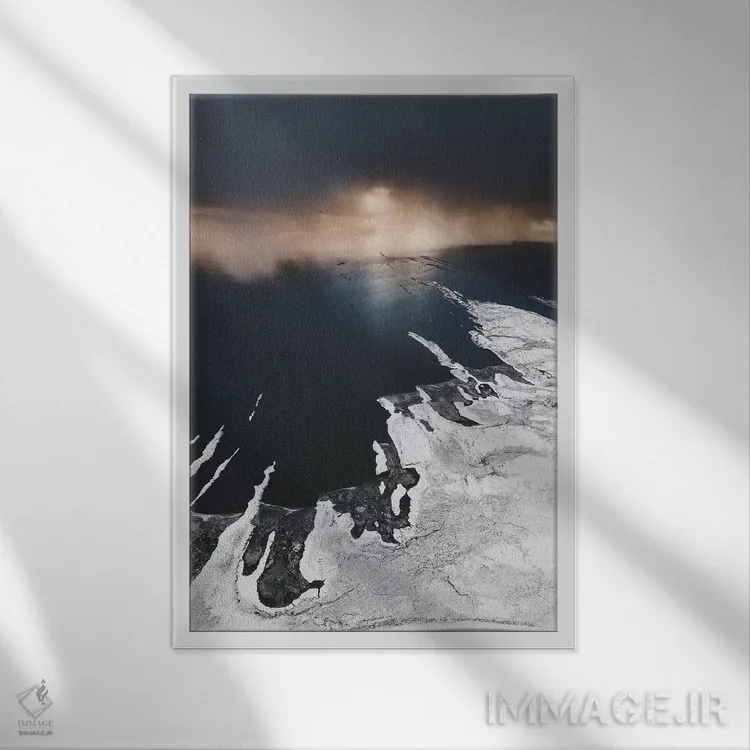 تابلو دکوراتیو تیغ های پوشیده از برف اثر جو شاتر - نمای قابدار سفید