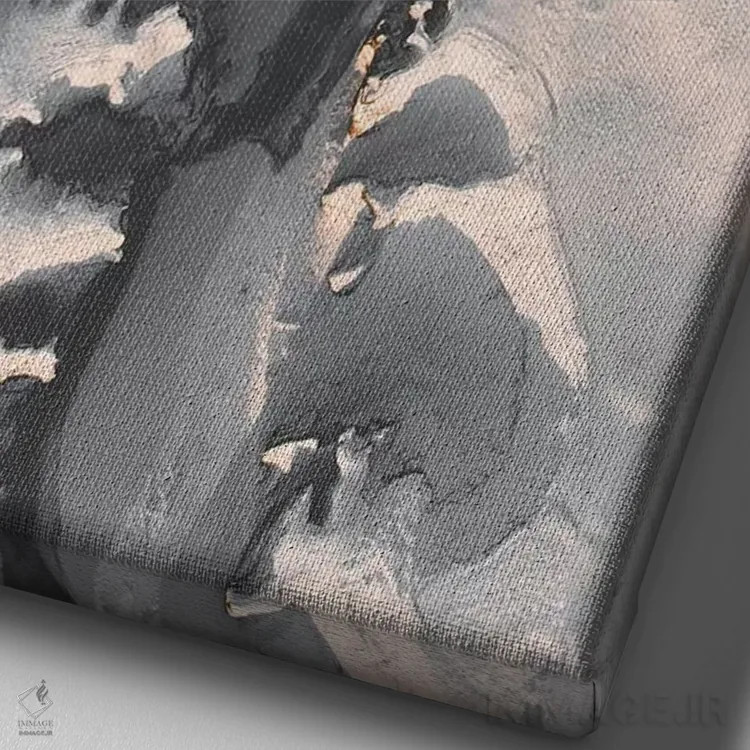 تابلو دکوراتیو عمل آب ۱ اثر جو شاتر - نمای نزدیک بافت بوم