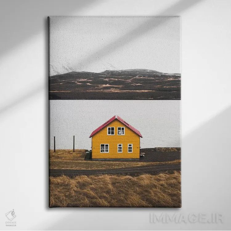 تابلو دکوراتیو خانه زرد اثر جو شاتر - نمای روبهرو روی دیوار