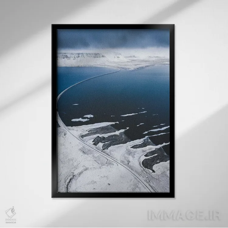 تابلو دکوراتیو جاده به شمال اثر جو شاتر - نمای قابدار مشکی
