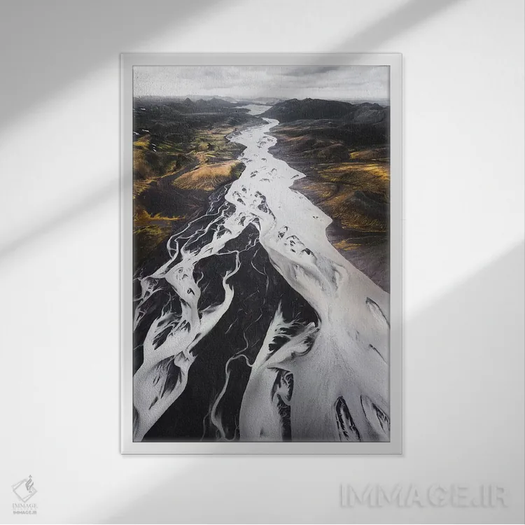 تابلو دکوراتیو رودخانه بزرگ اثر جو شاتر - نمای قابدار سفید